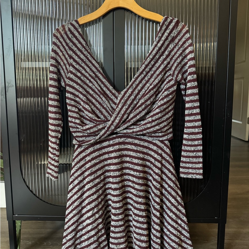 Free People Striped V-Neck Dress